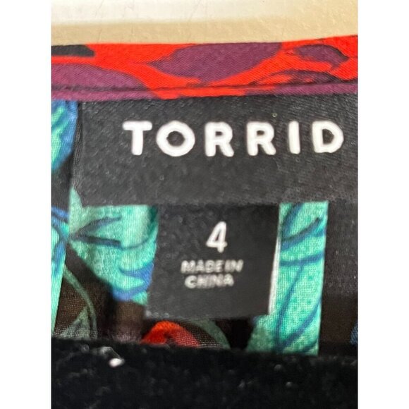 Torrid Dress 4X Red Floral Maxi Peasant Chiffon Lace Fairy Whimsigoth Feminine - Picture 3 of 15